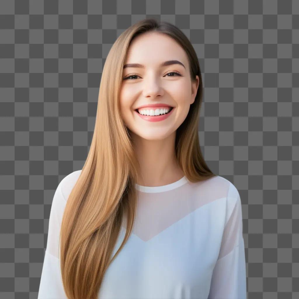 smiling girl with a transparent smile