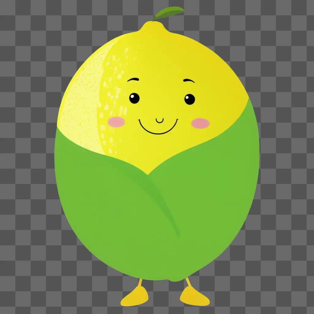 smiling lemon drawing for kids