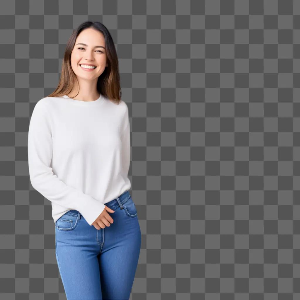 smiling woman with a transparent smile