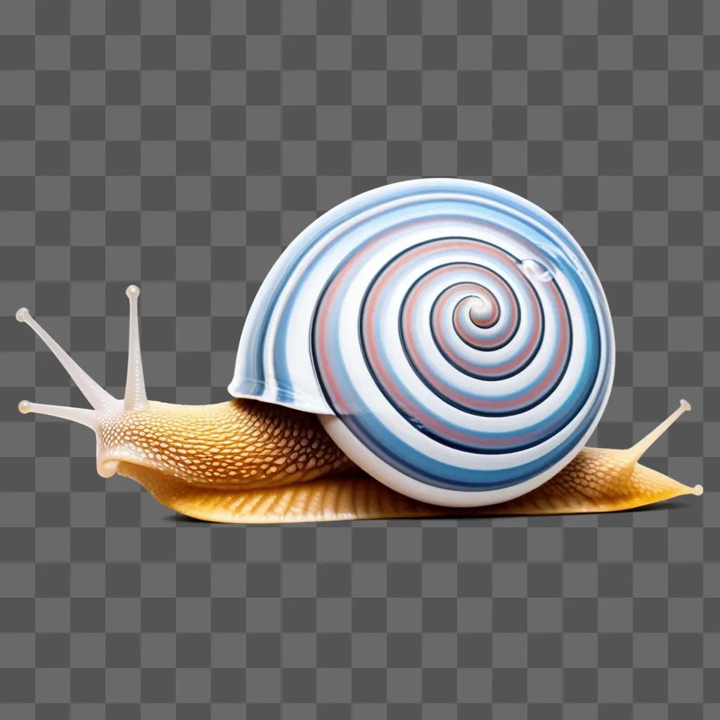 snail in a spiral design on a gray background