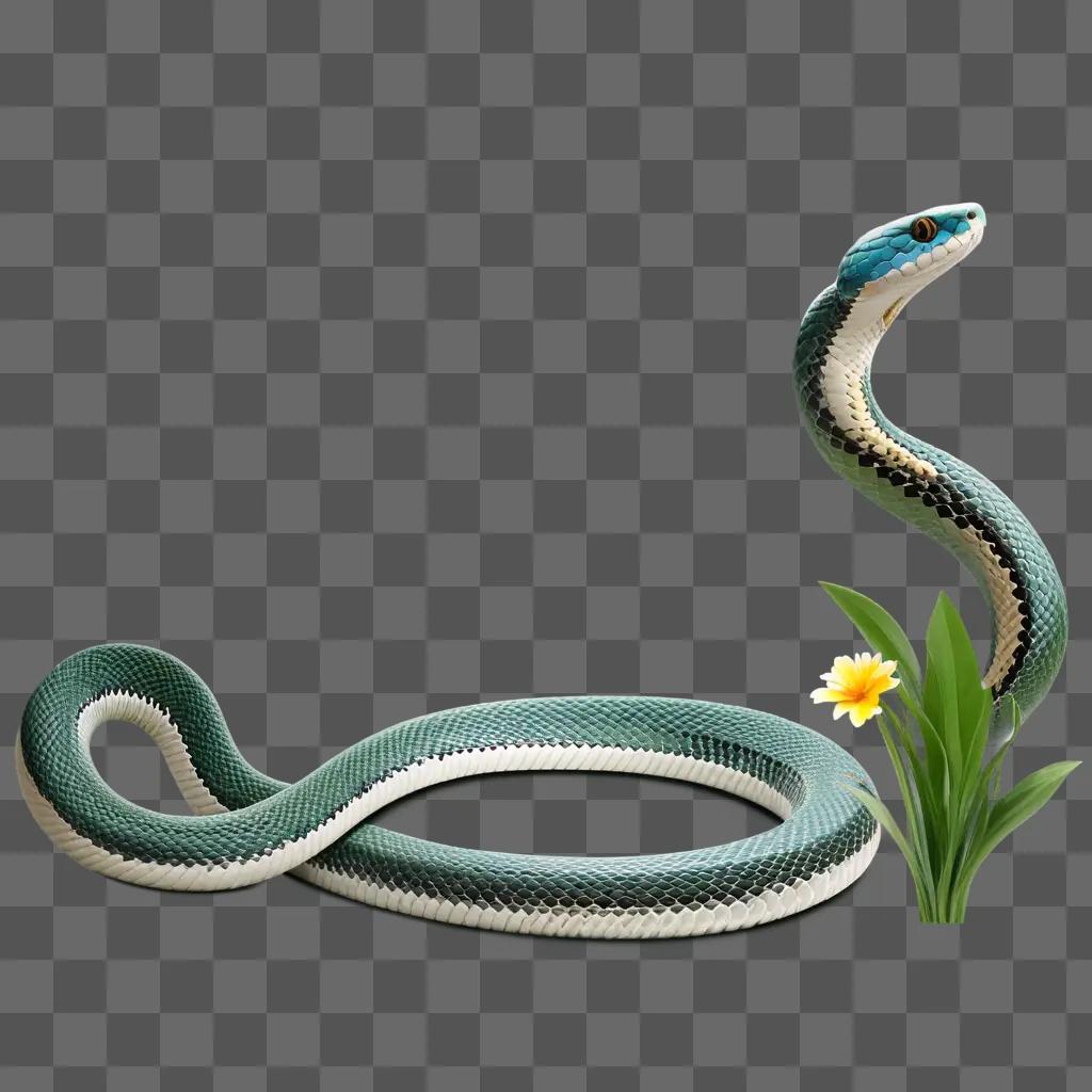 snake free picture with a green background