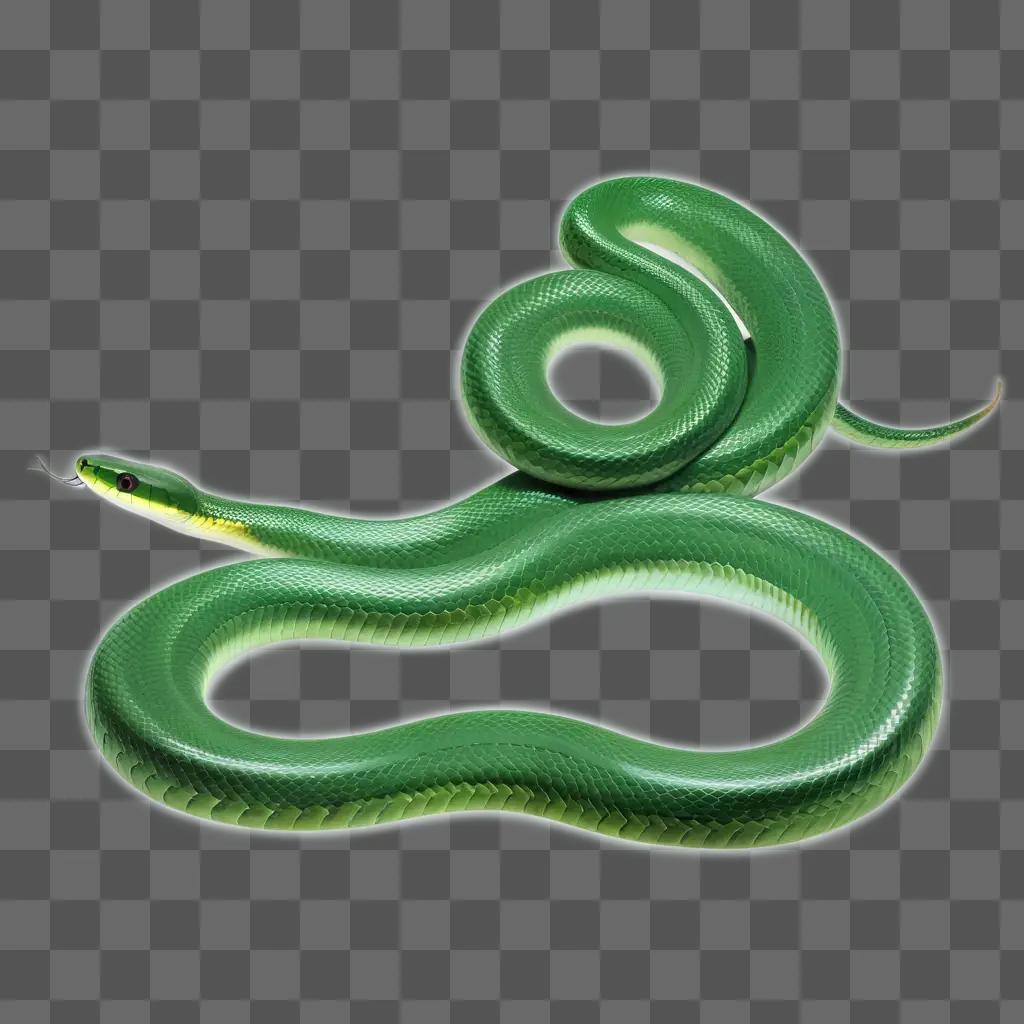 snake in a green background with a white outline