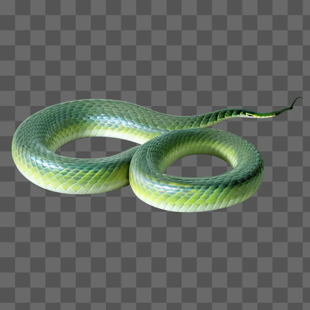 snake with a transparent body and a green tail