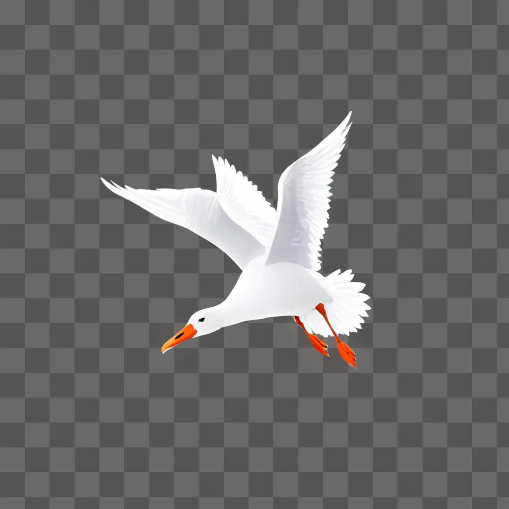 snow goose mounts A white bird with orange legs flying