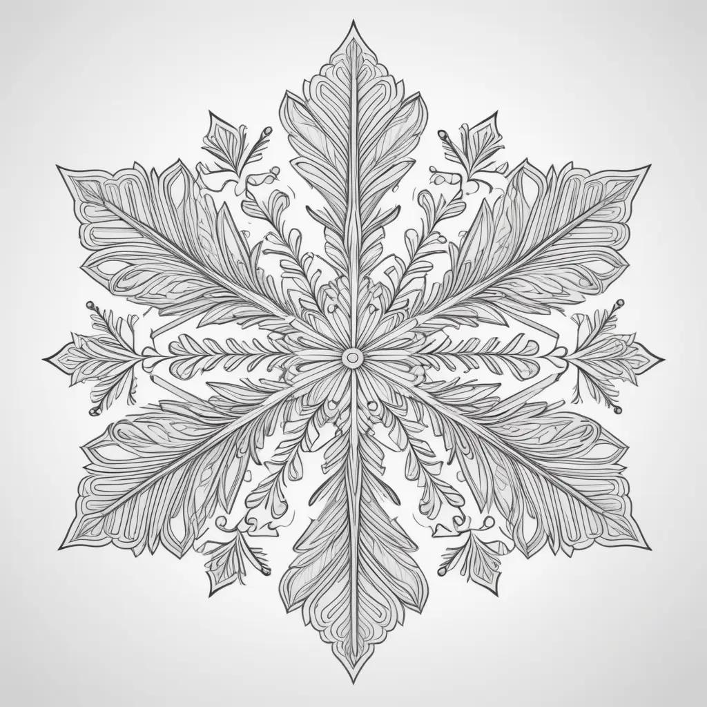 snowflake coloring page with intricate details