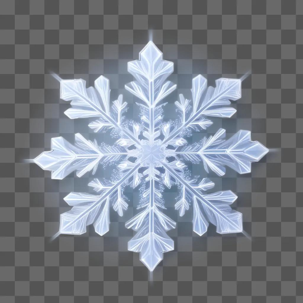 snowflake on a blue background with a transparent effect