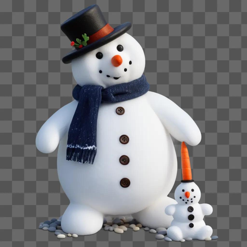 snowman and bear on a grey surface