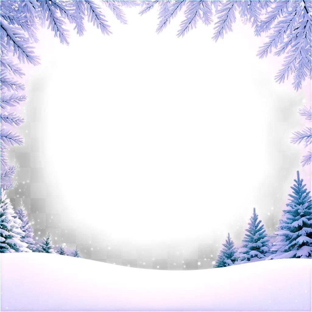 snowy Christmas background with pine trees