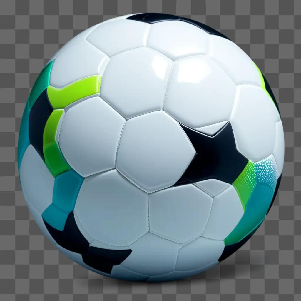 soccer ball in white and green on a white background