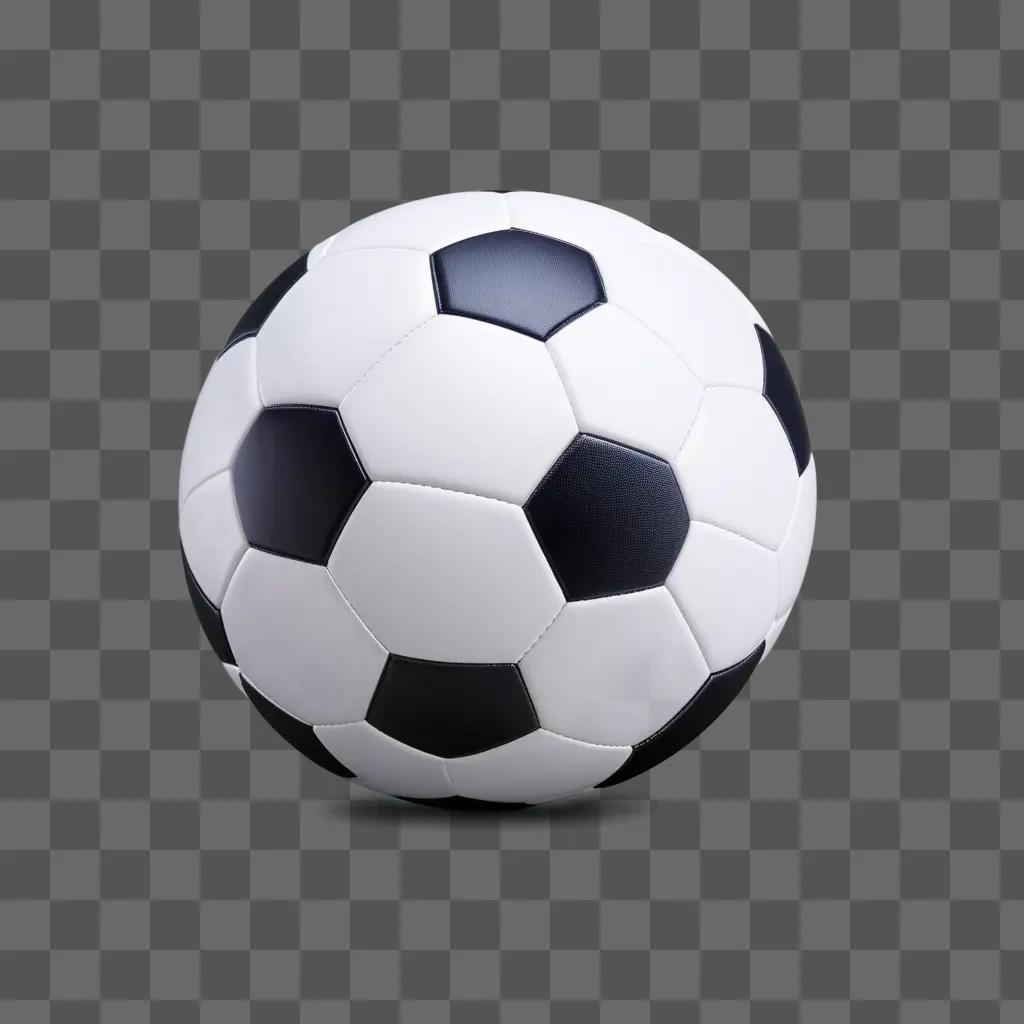 soccer ball with black and white stripes on a gray background