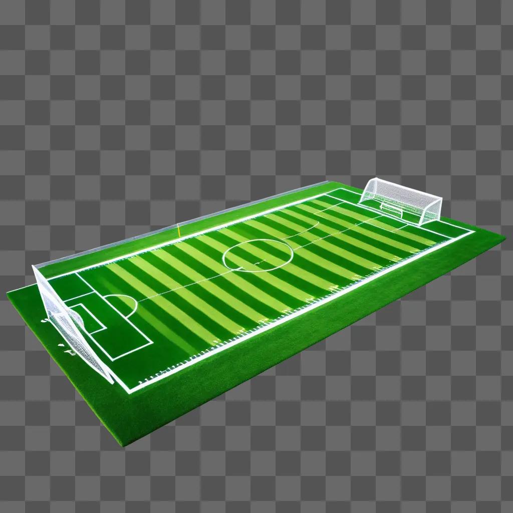 soccer field with a transparent goal post