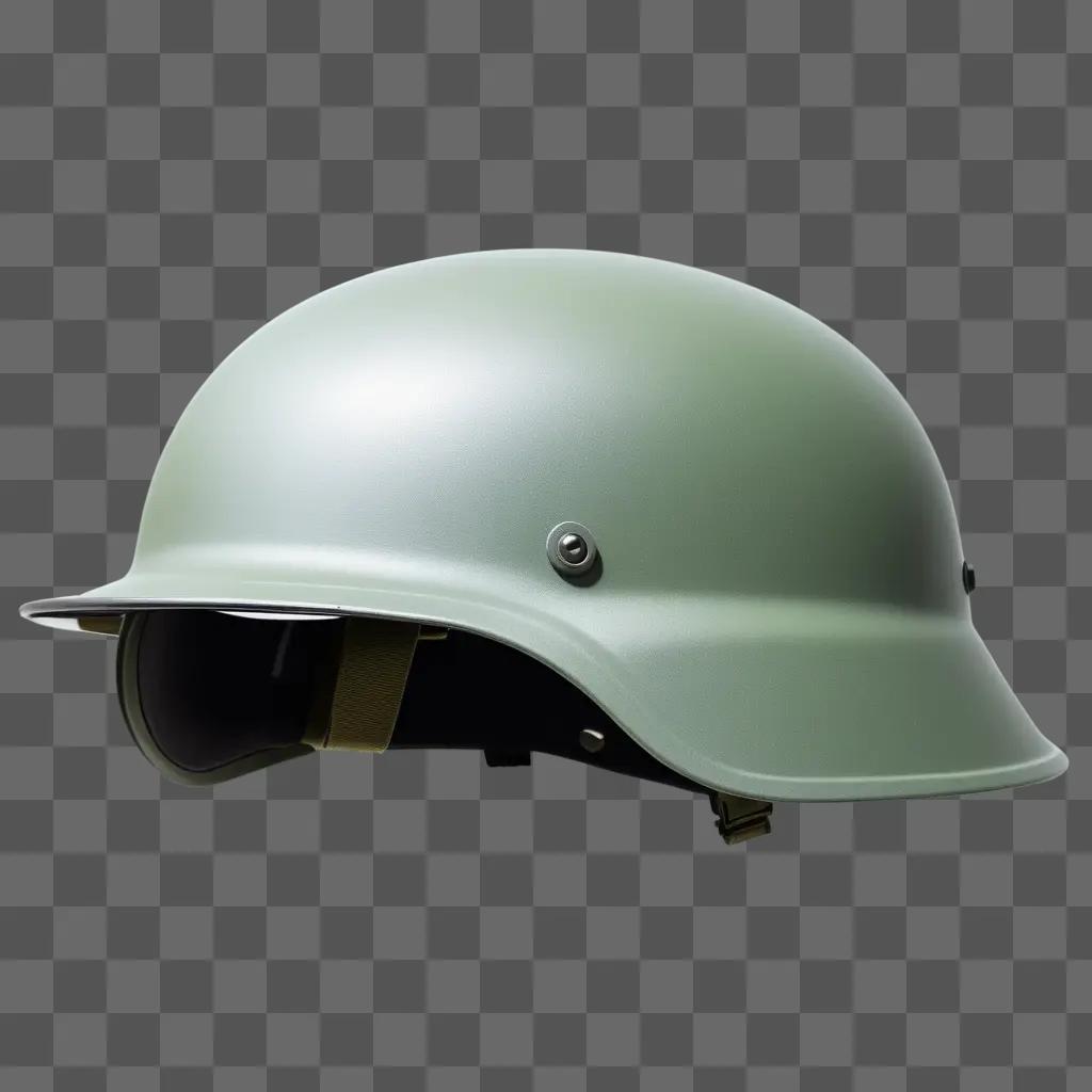 soldiers helmet with a strap and a visor