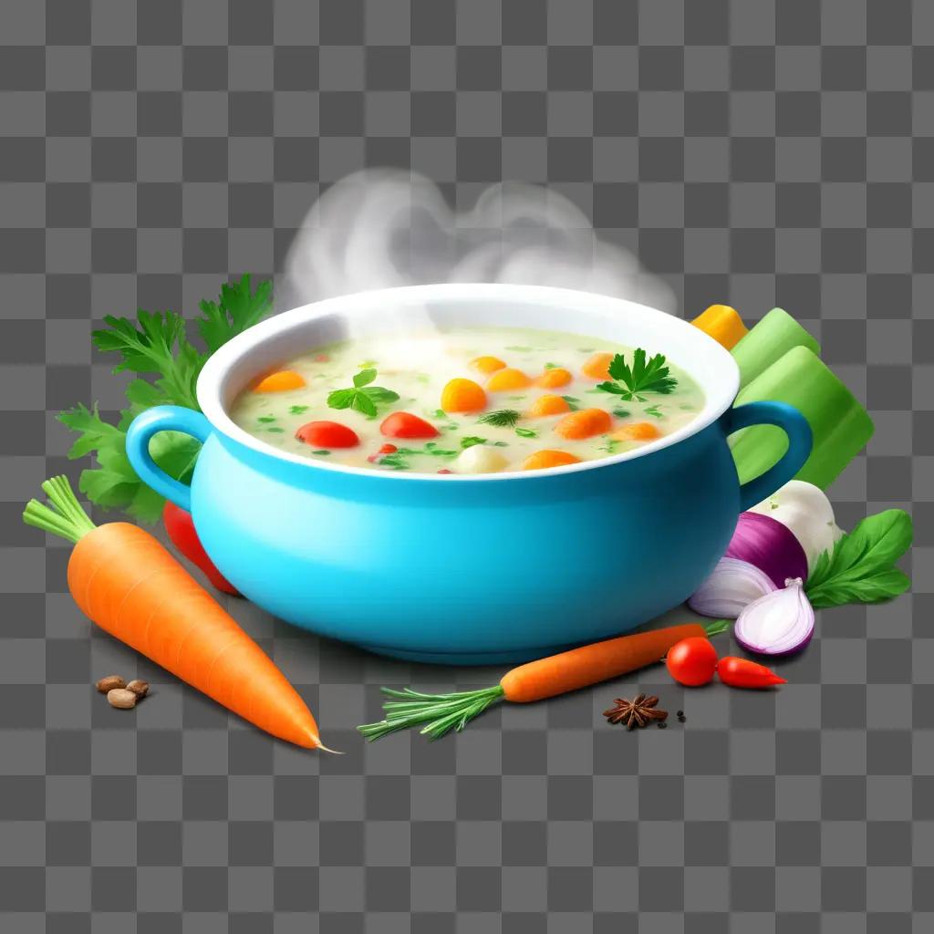 soup clipart with vegetables and spices