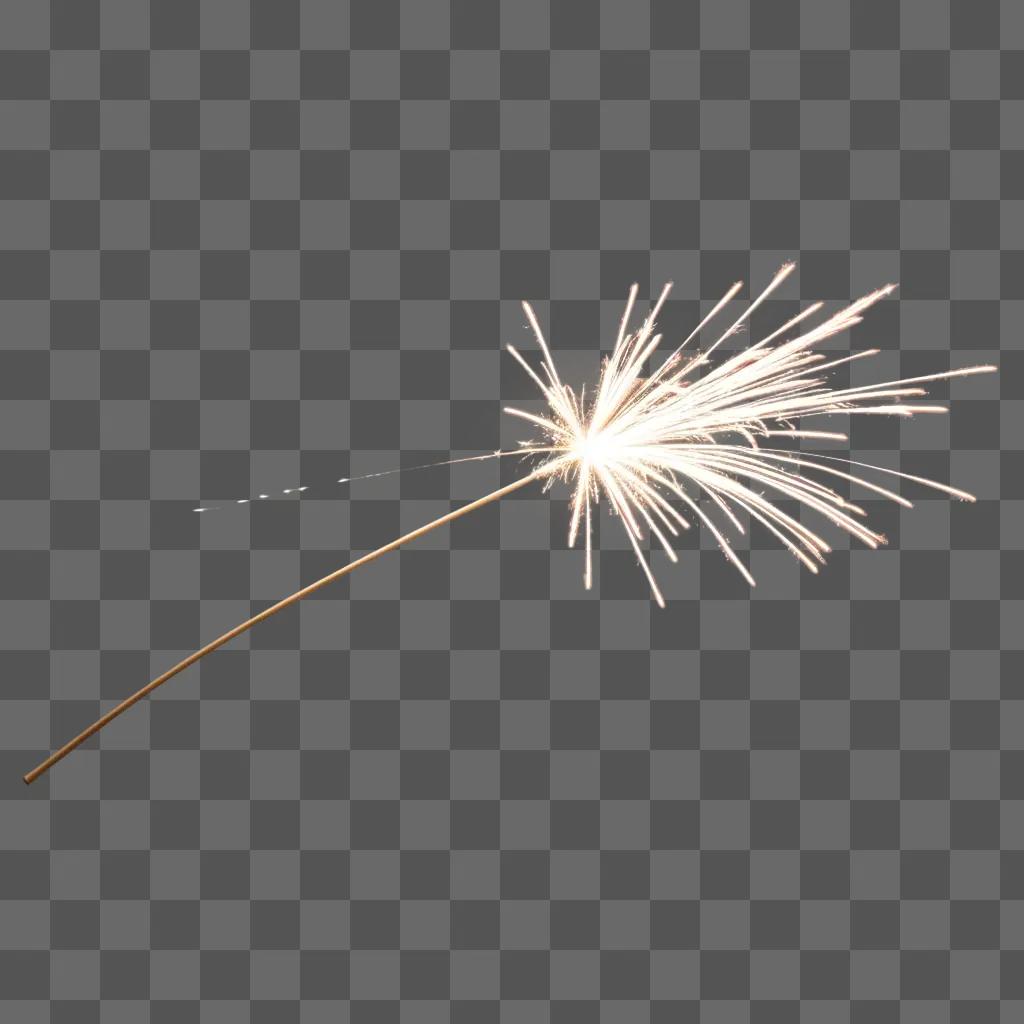 sparkler with a transparent tip shines brightly