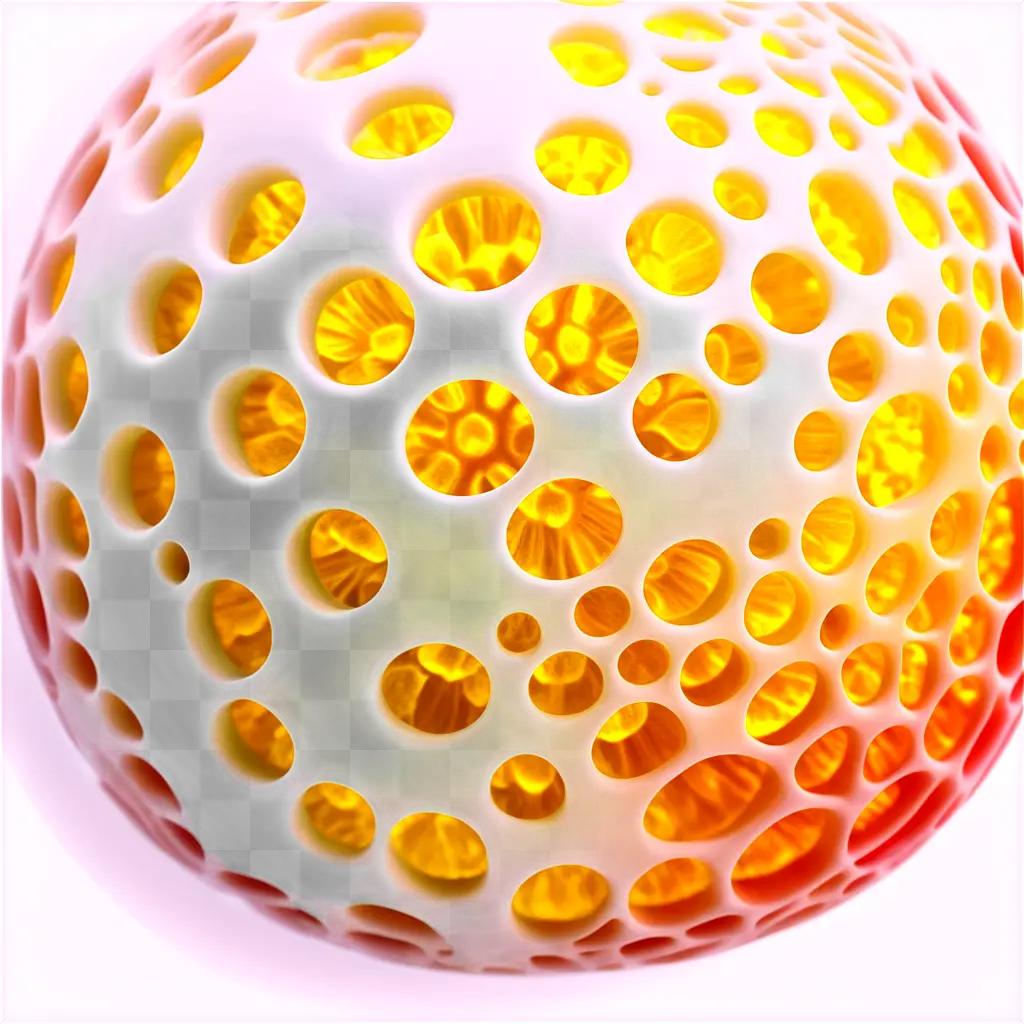 spherical object with numerous holes in it