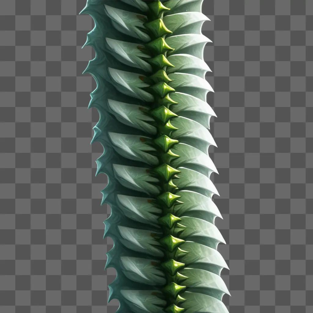 spine of green leaves with green spikes