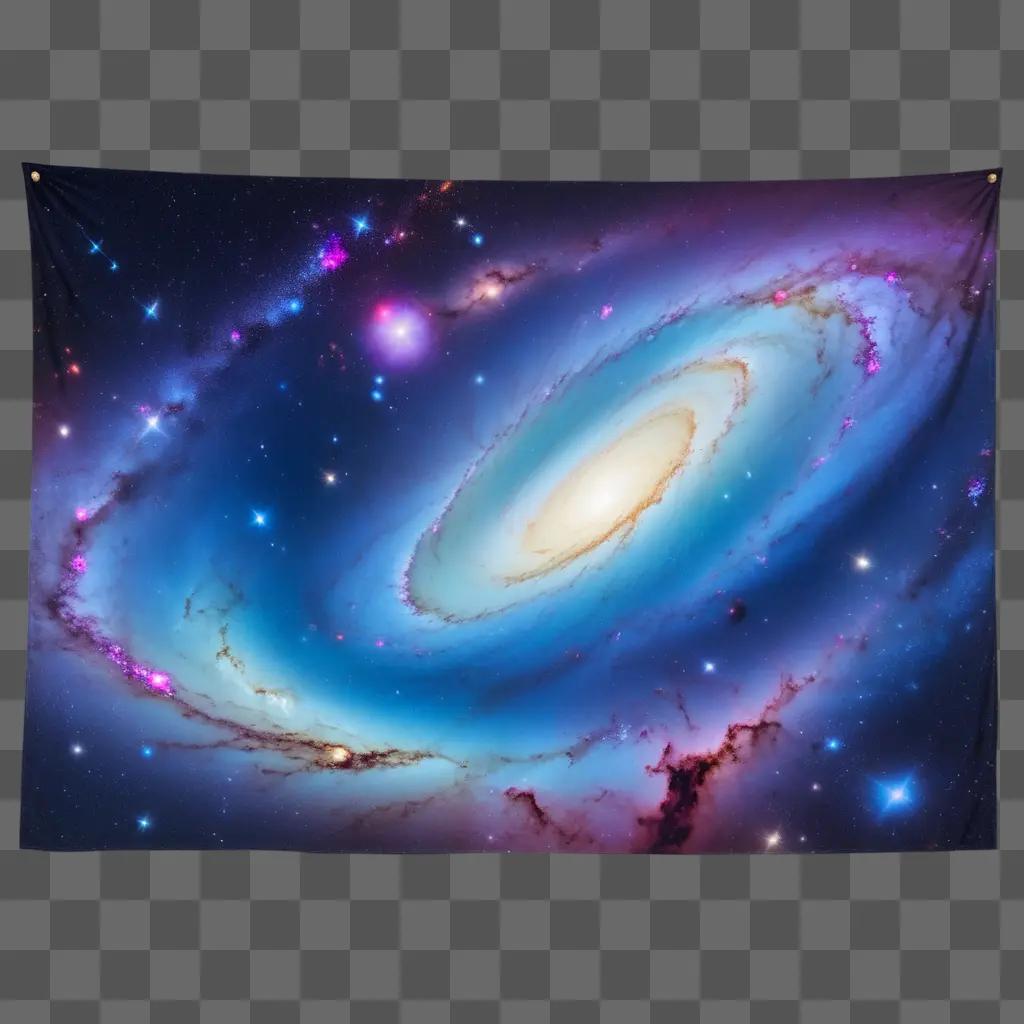 spiral galaxy hangs in space