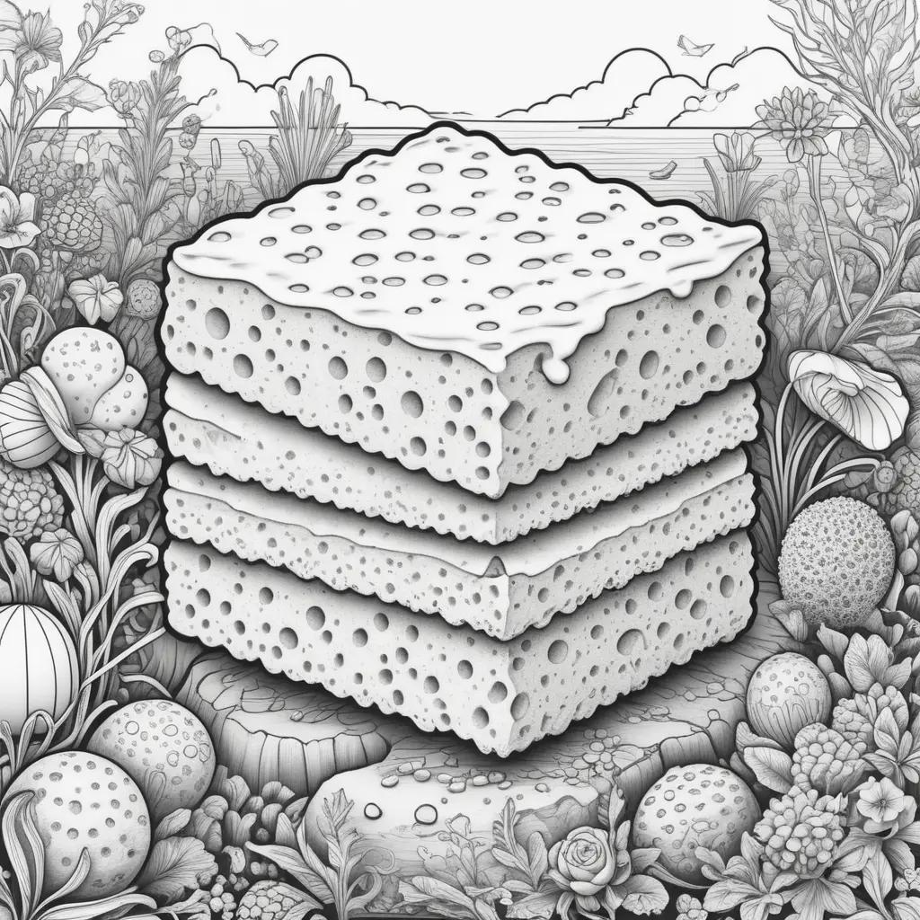 sponge drawing in a coloring book