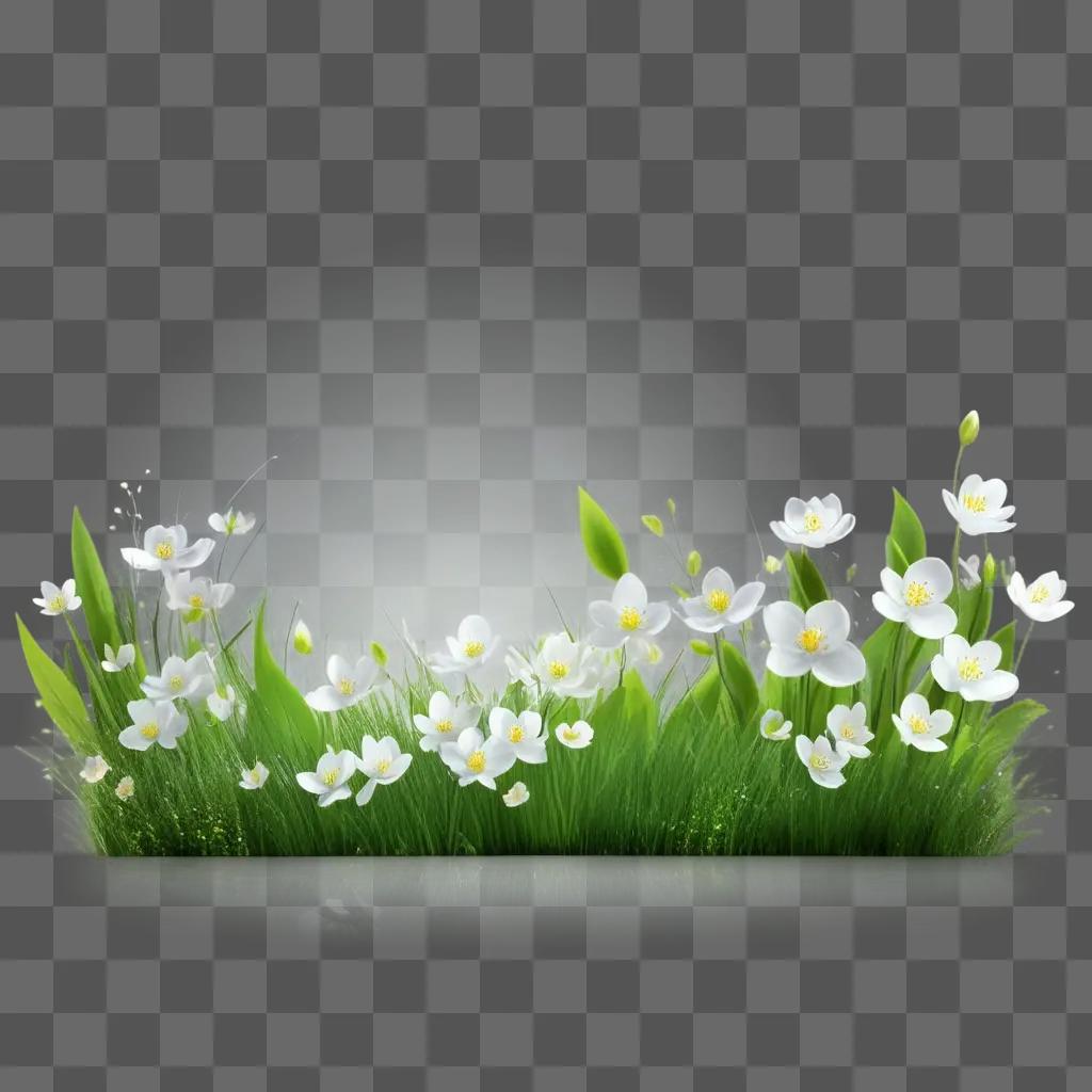 spring scene with a transparent background