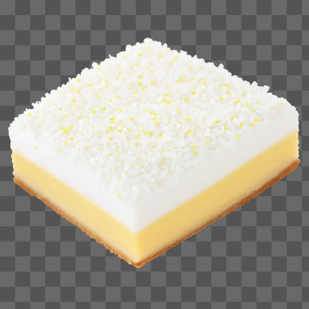 square dessert with pastel zinho topping