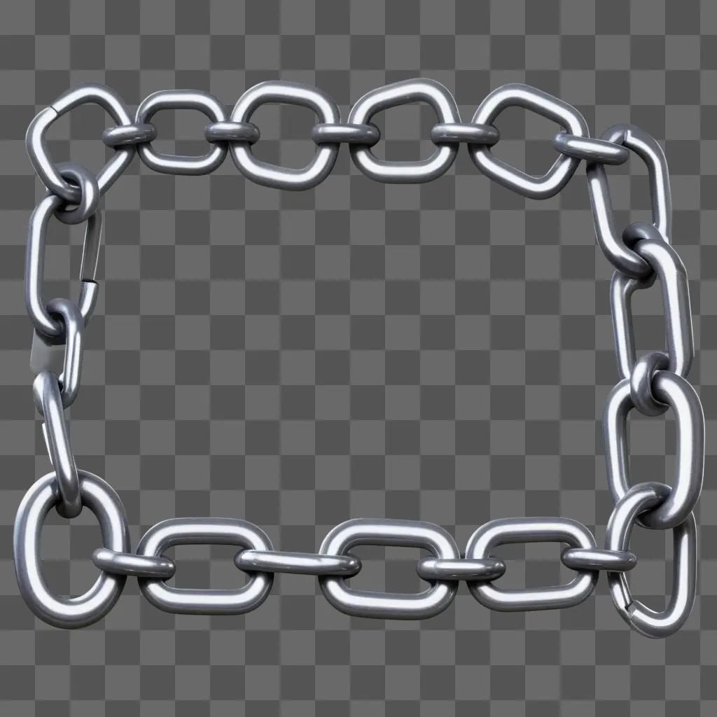 square frame made of metal chains