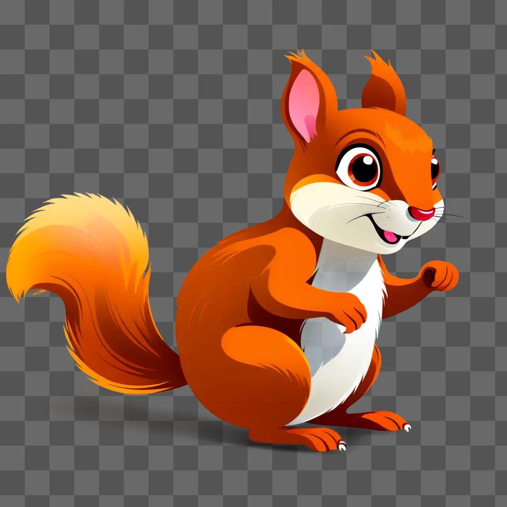 squirt of squirrel in a cartoon style