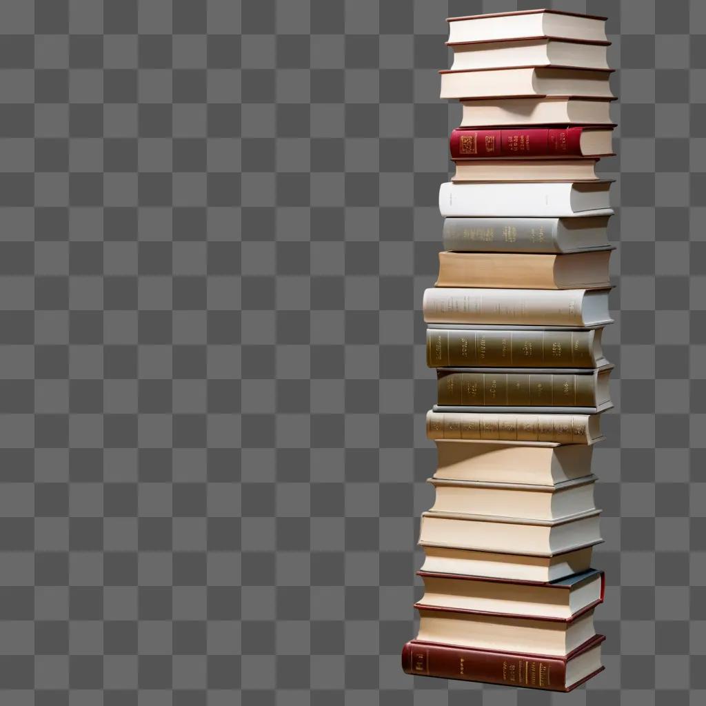 stack of books against a wall