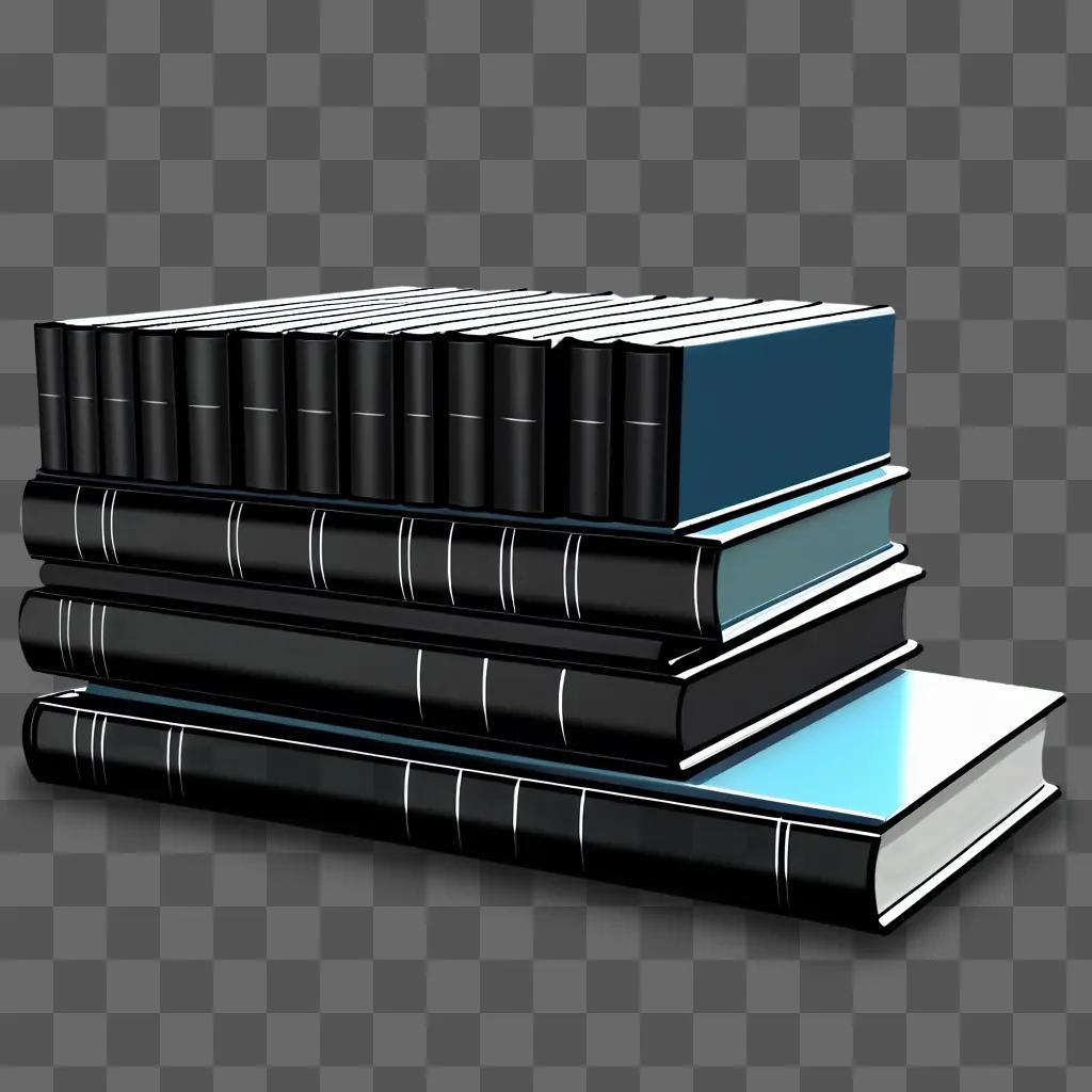 stack of books in 3d rendered image