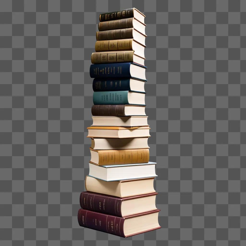 stack of books is neatly arranged on a table