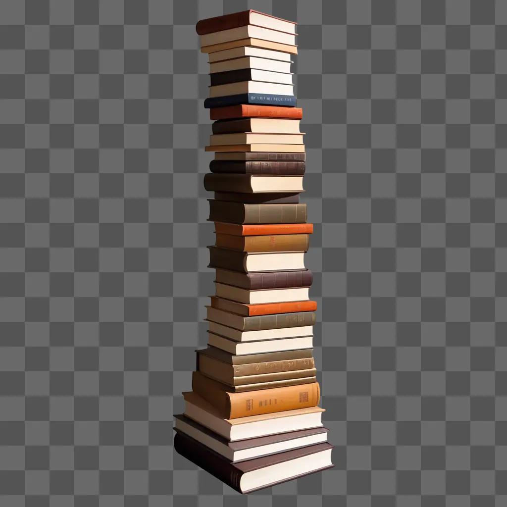 stack of books on a brown wall