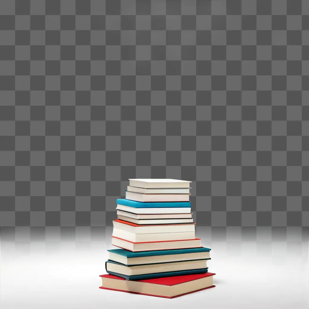 stack of books sitting on a white surface