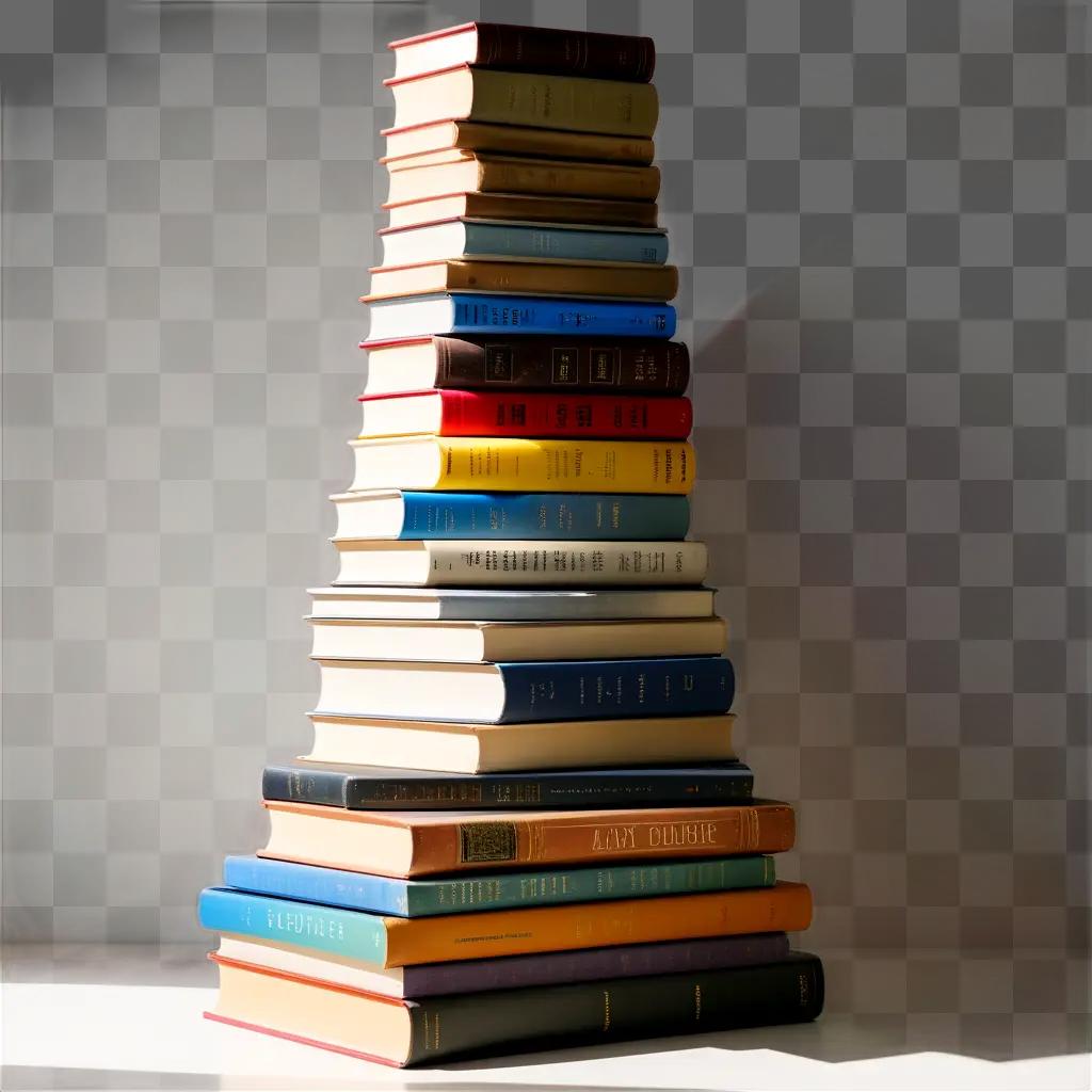 stack of books with a variety of colors