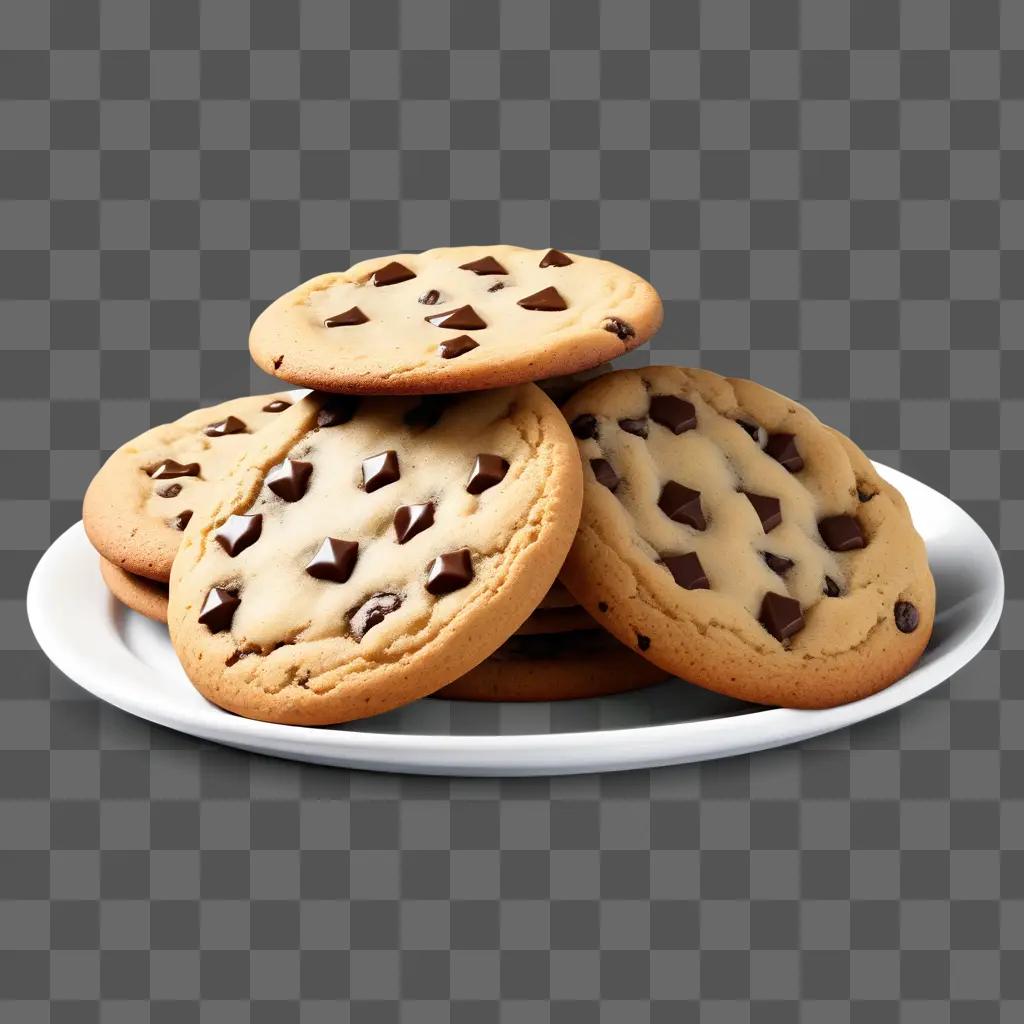 stack of chocolate chip cookies on a plate