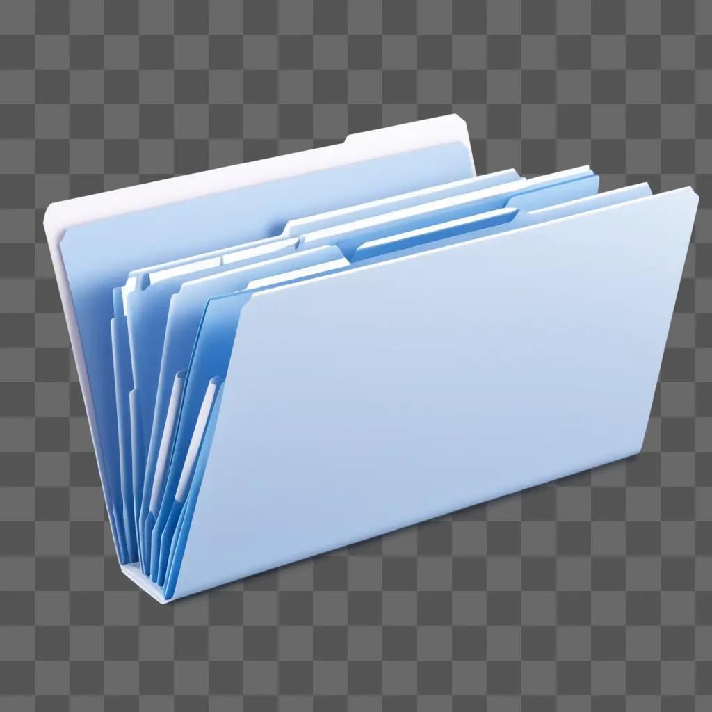 stack of file folders on a light blue background