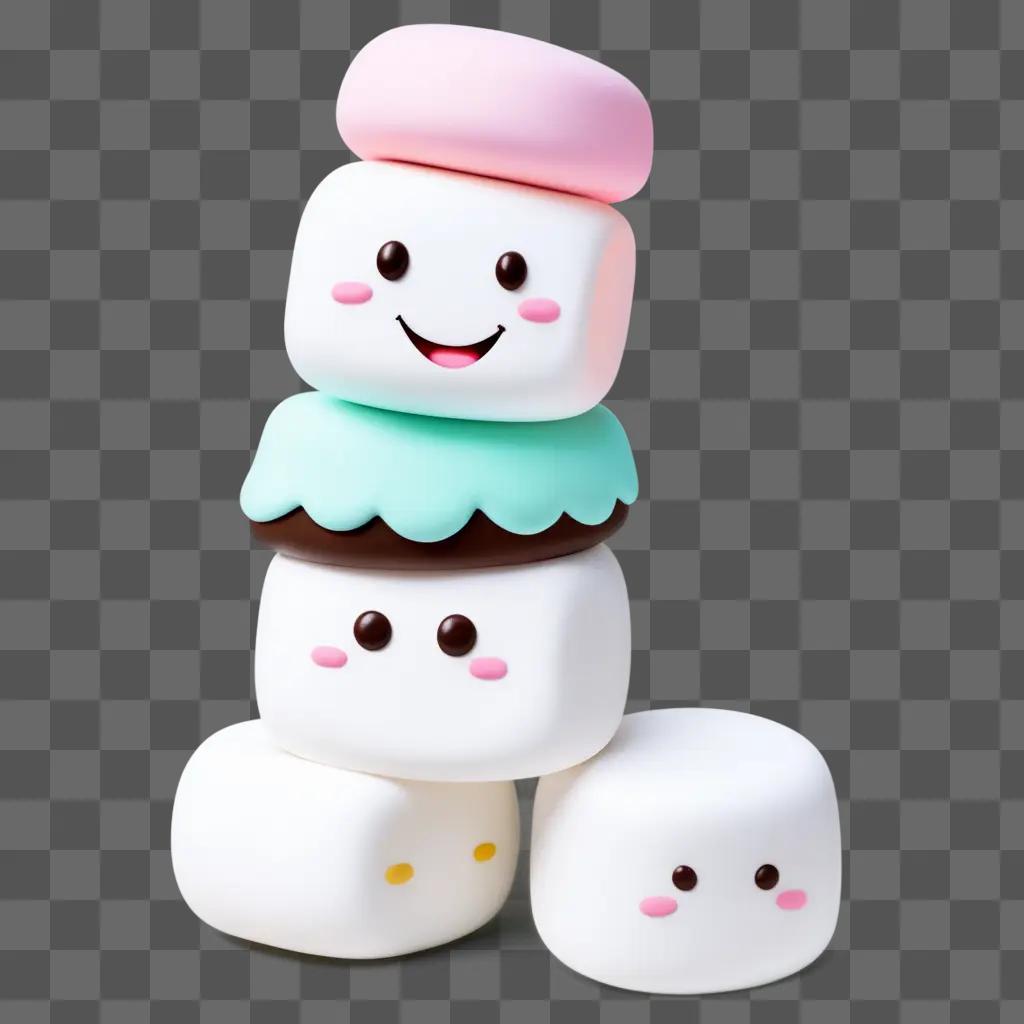 stack of marshmallow-themed toys