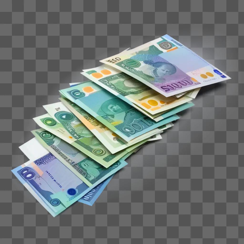 stack of money on a light background