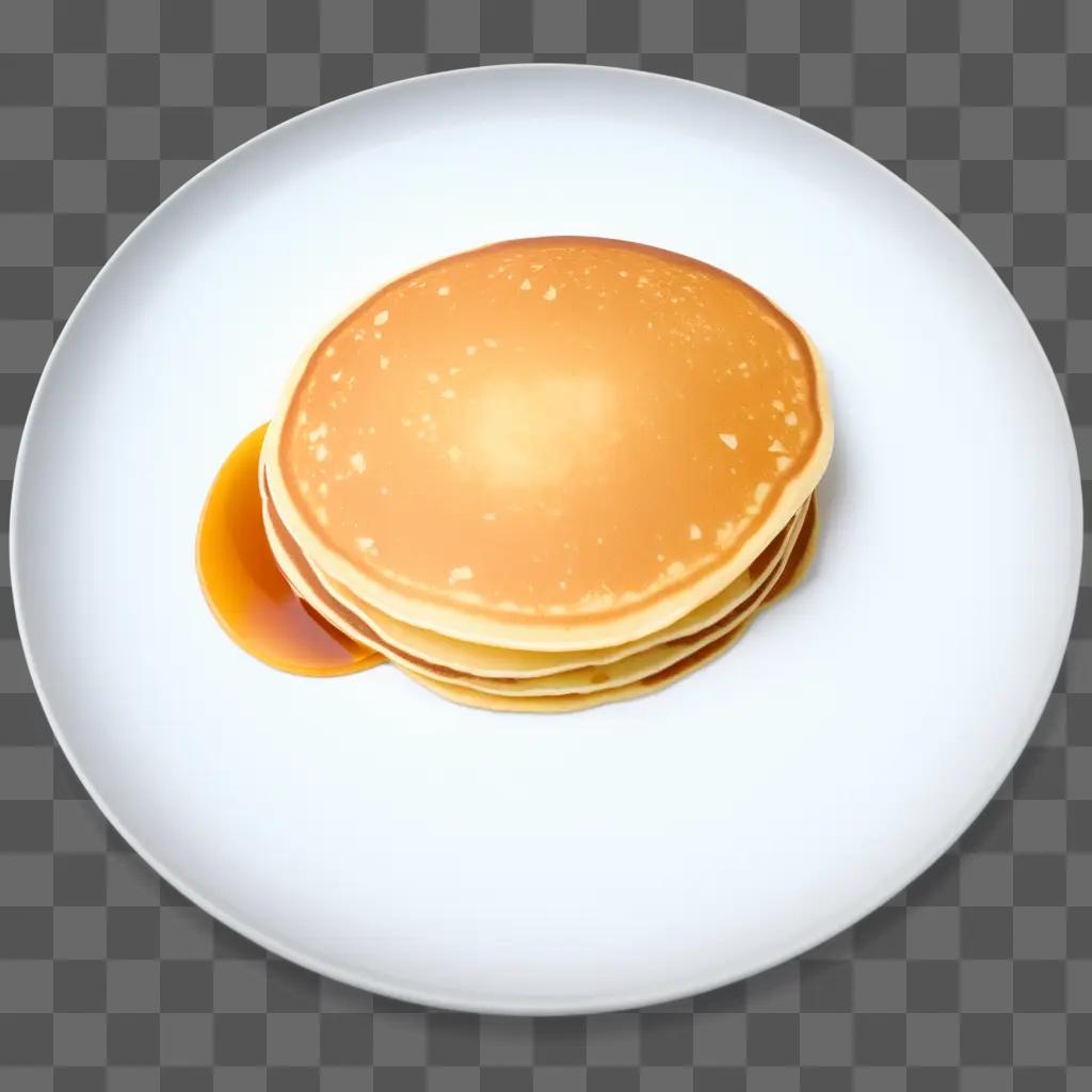 stack of pancakes on a plate with syrup