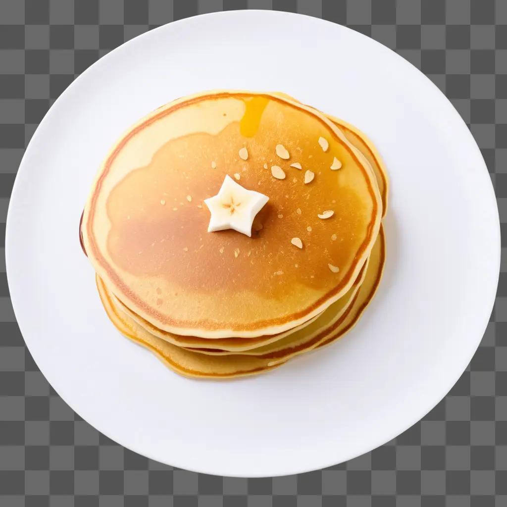 stack of pancakes with a star on top