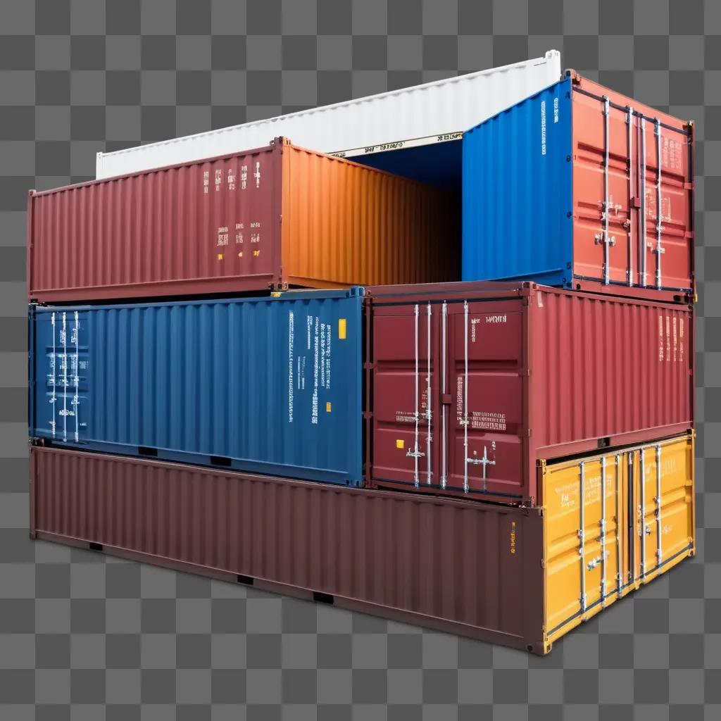 stacked stack of cargo containers