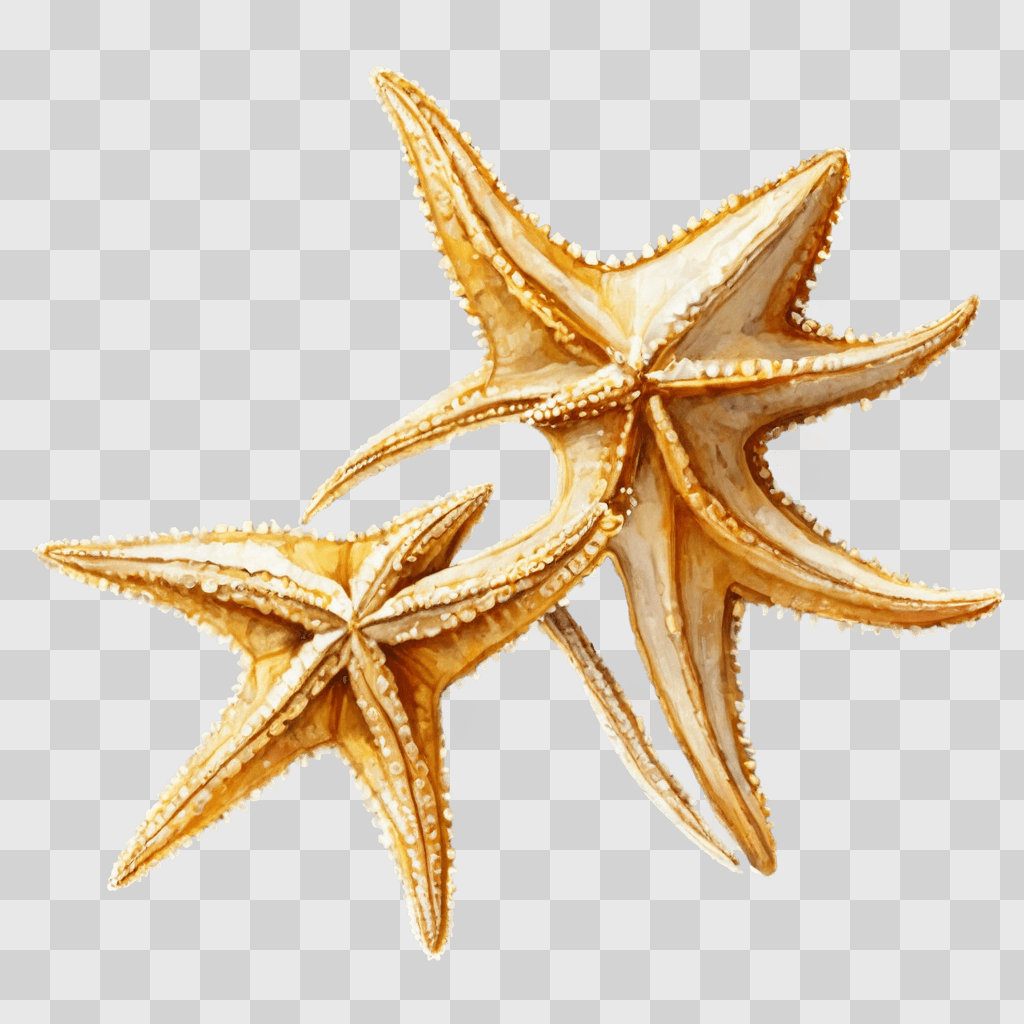 star fish drawing A couple of starfish sitting on top of each other