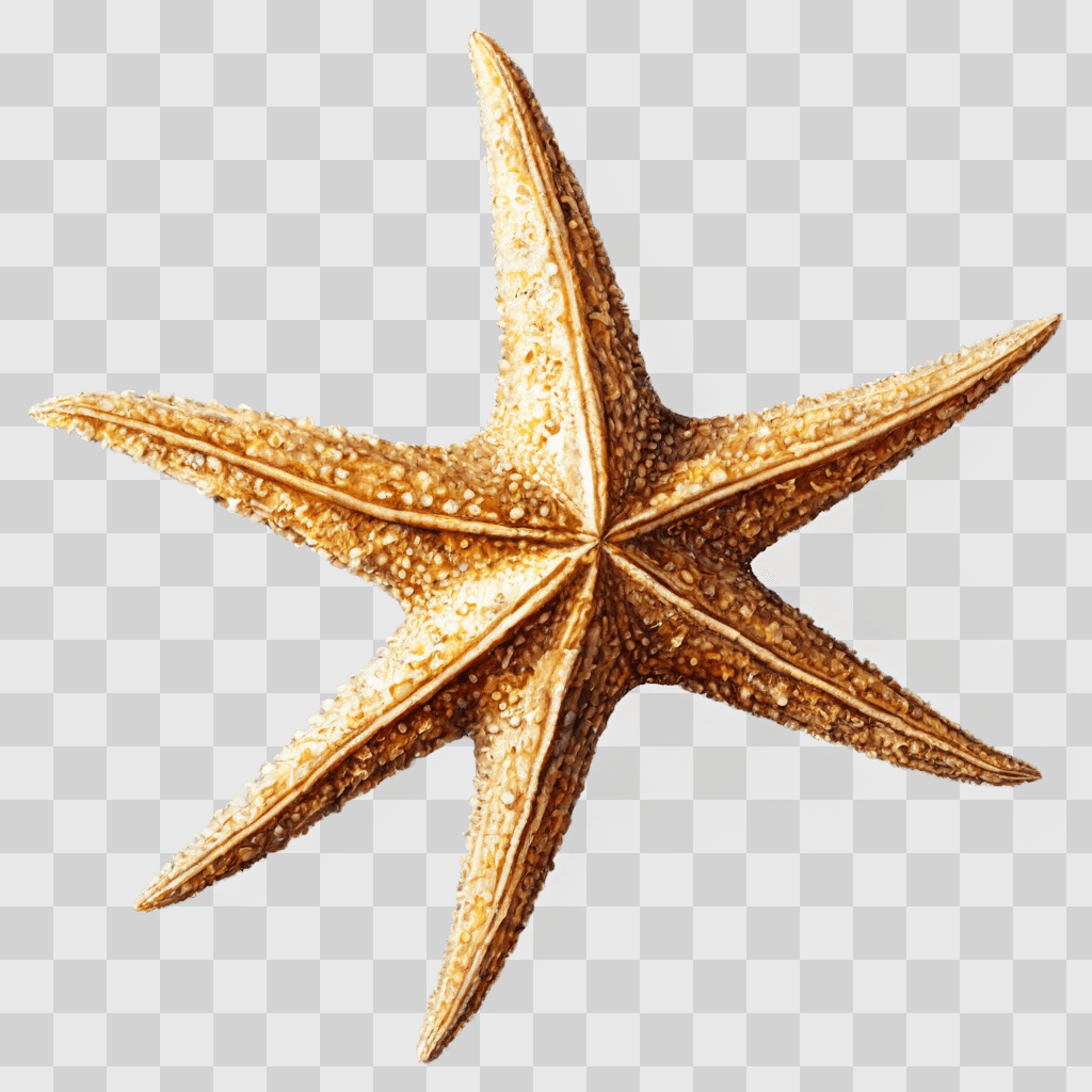 star fish drawing A starfish on a brown background