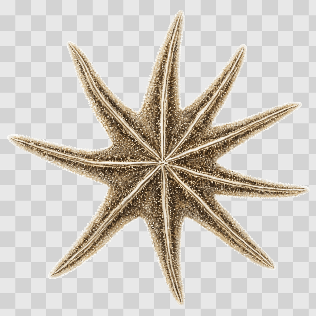 star fish drawing A starfish with eight arms and a white glow