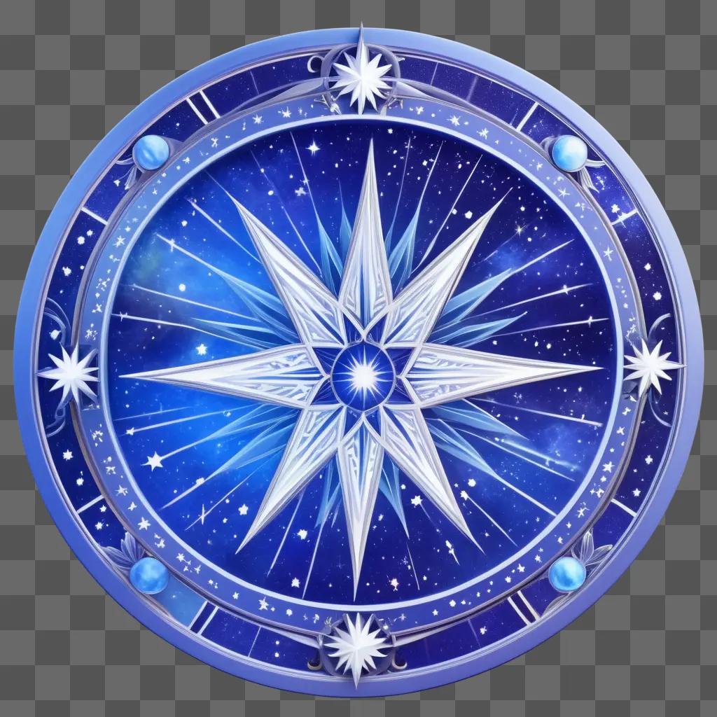 star sign design is on a blue background