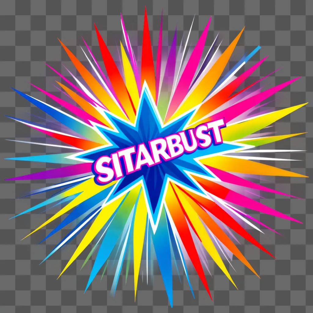 starburst with a blue star and multicolored edges