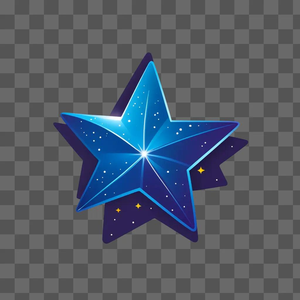 starry logo design on a blue background