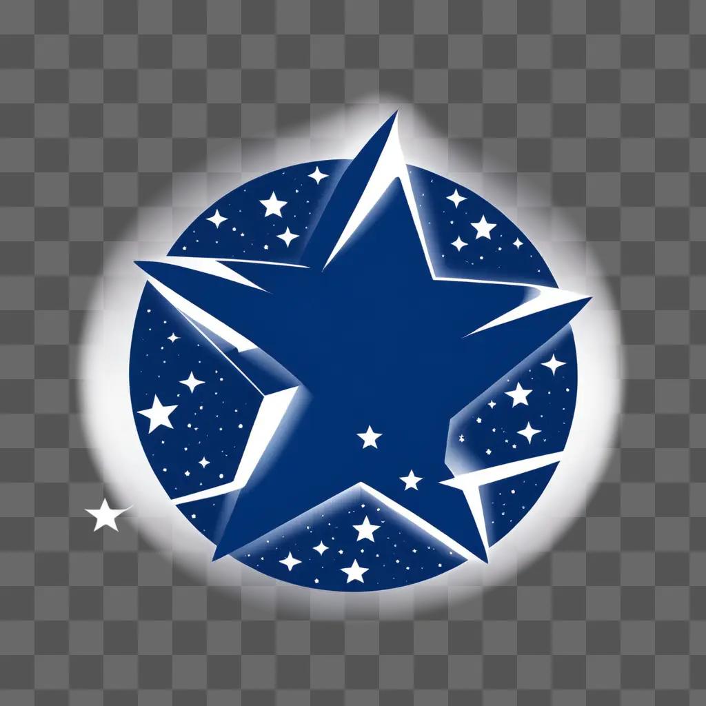 starry logo design with a blue circle