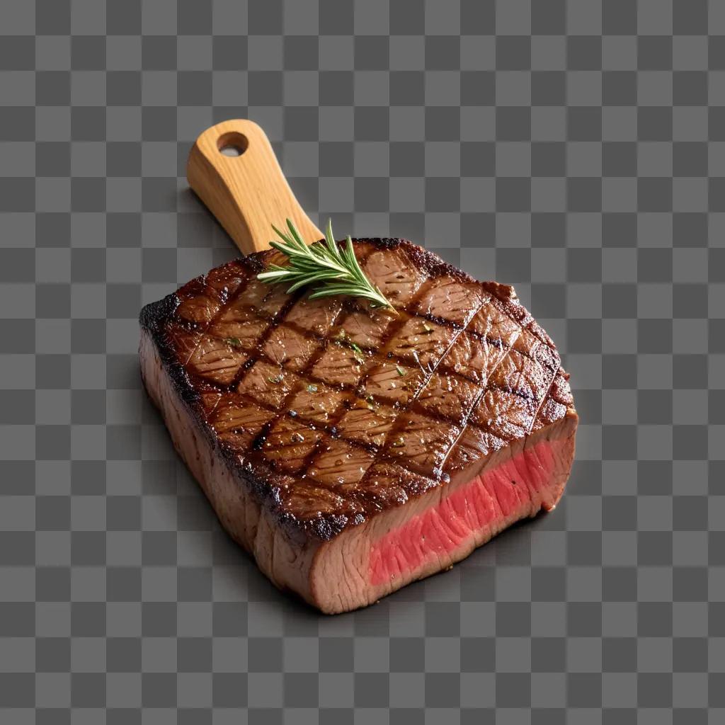 steak rests on a wooden cutting board