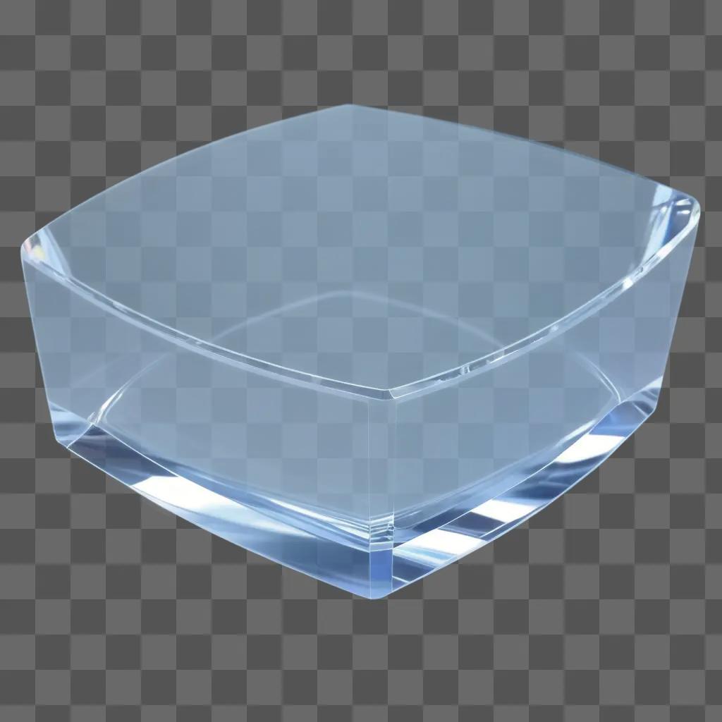 sthetic transparent glass object on a light blue background