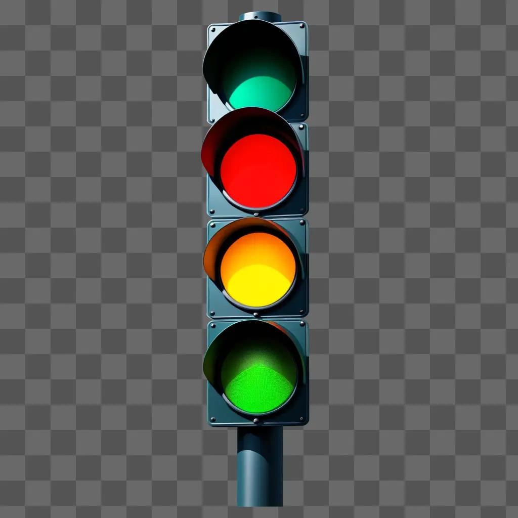 stop signal with three lights, green and red