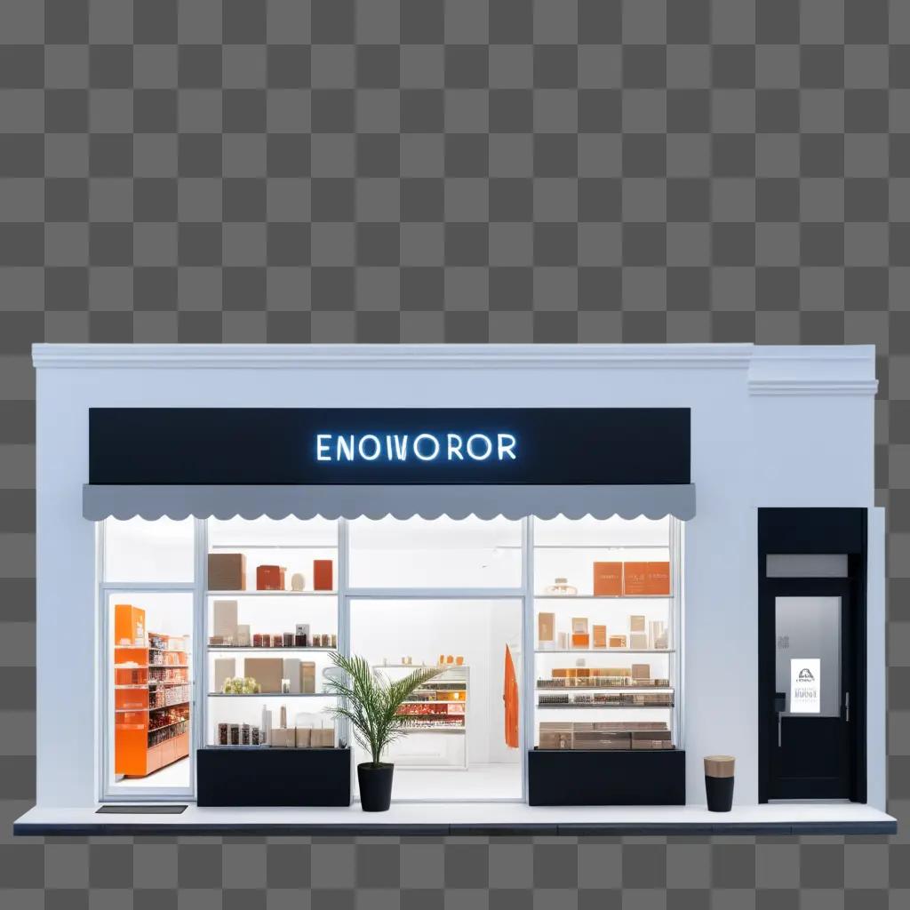 Enoiovarと書かれた看板のある店頭